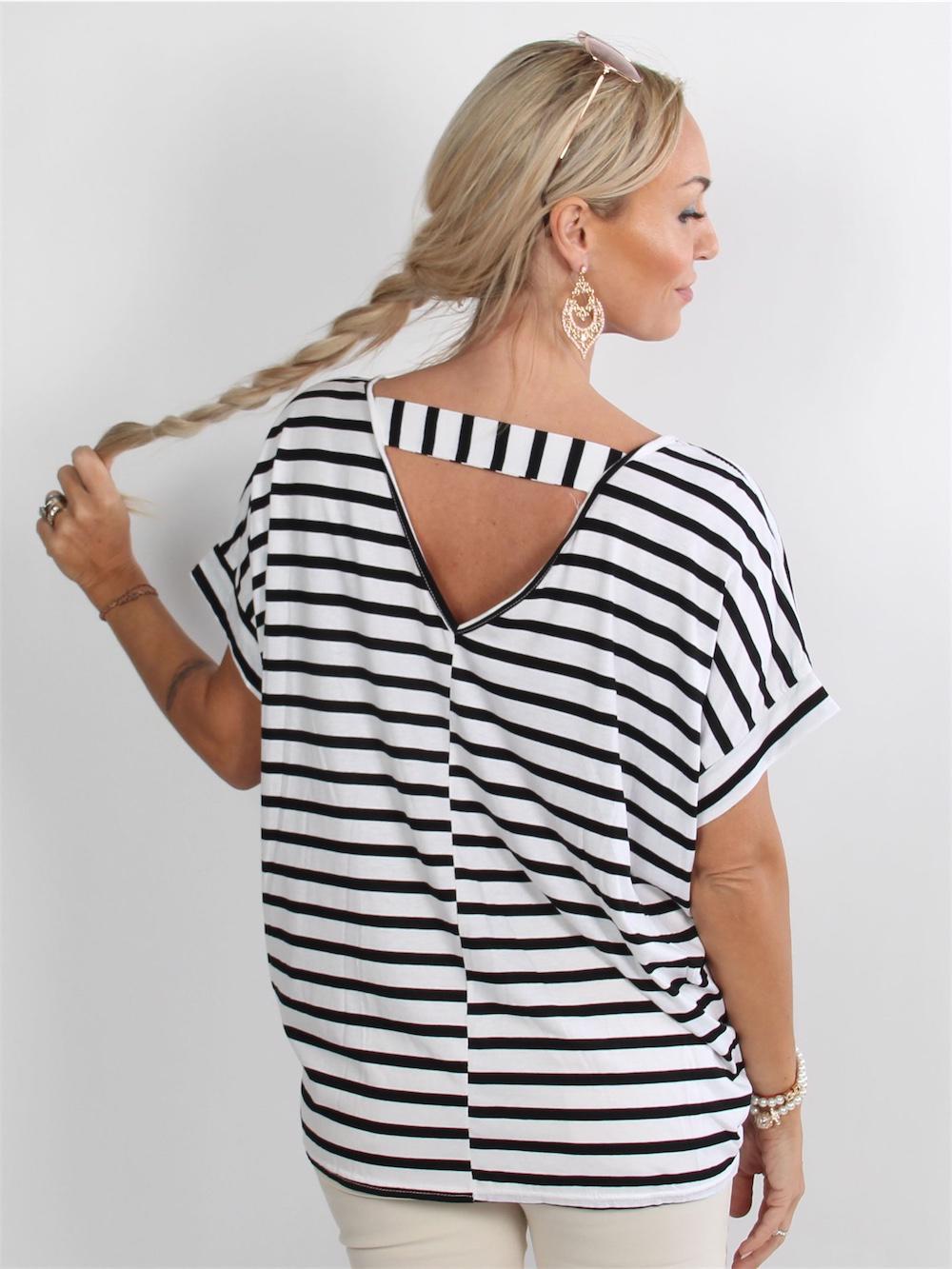 Elodie - Armygrøn t-shirt med lille V i ryggen